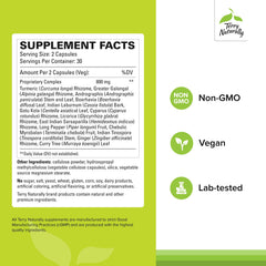 Close-up of Terry Naturally Digestive Formula vegan capsules for easy daily use.