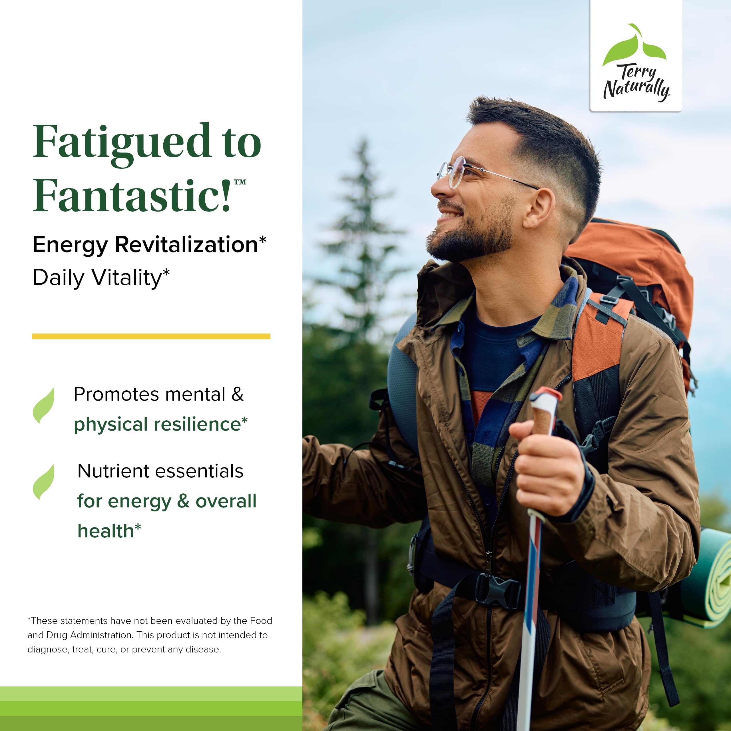 Label close-up shows gluten-free multivitamin for heart, immune, and brain health