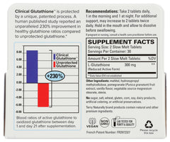 Terry Naturally Glutathione slow-melt tablets indicate easy absorption.