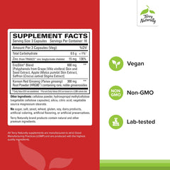 Terry Naturally HRG80 red ginseng bottle label close-up highlighting noble ginsenosides.