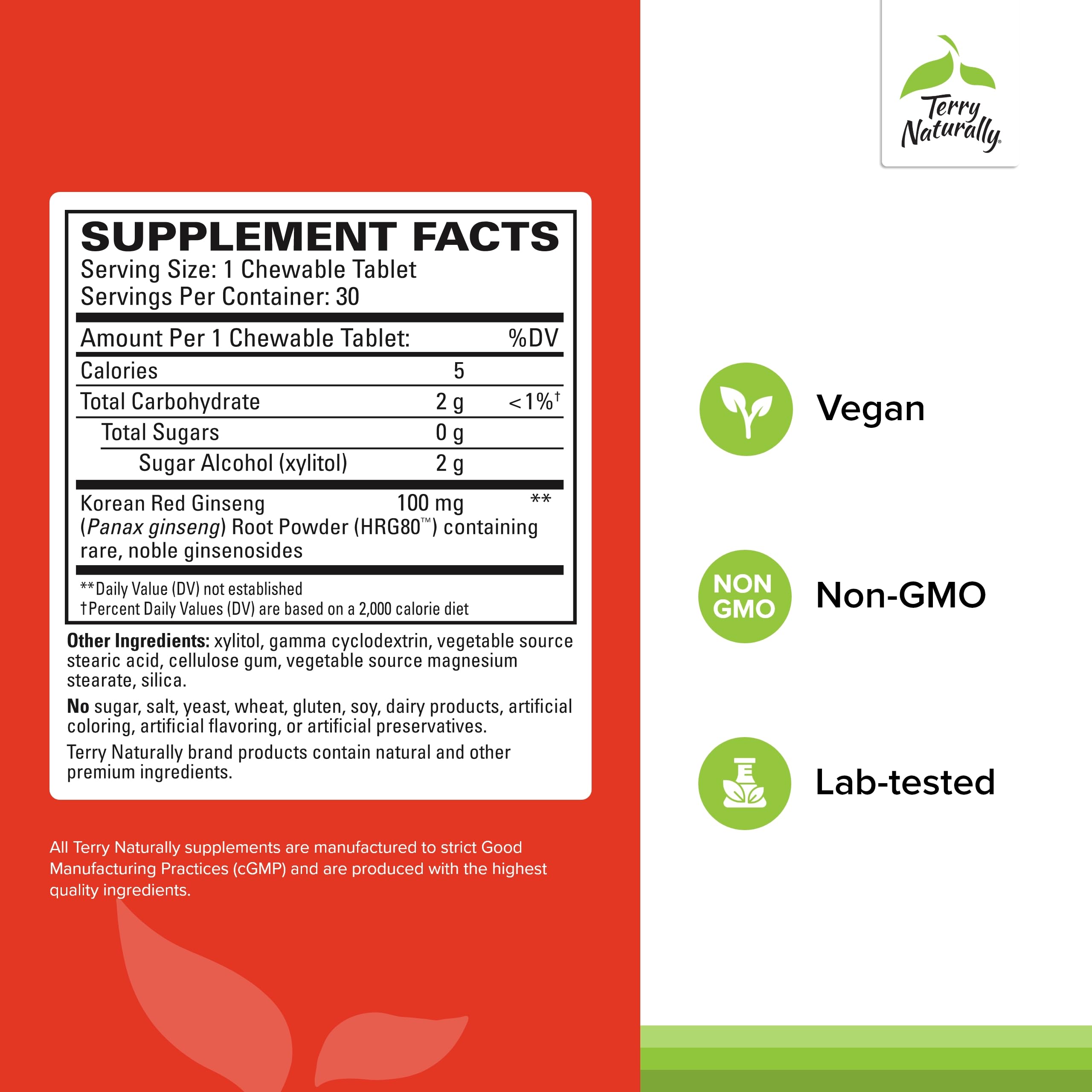 HRG80 red ginseng energy tablets close-up shows chewable texture for on-the-go focus