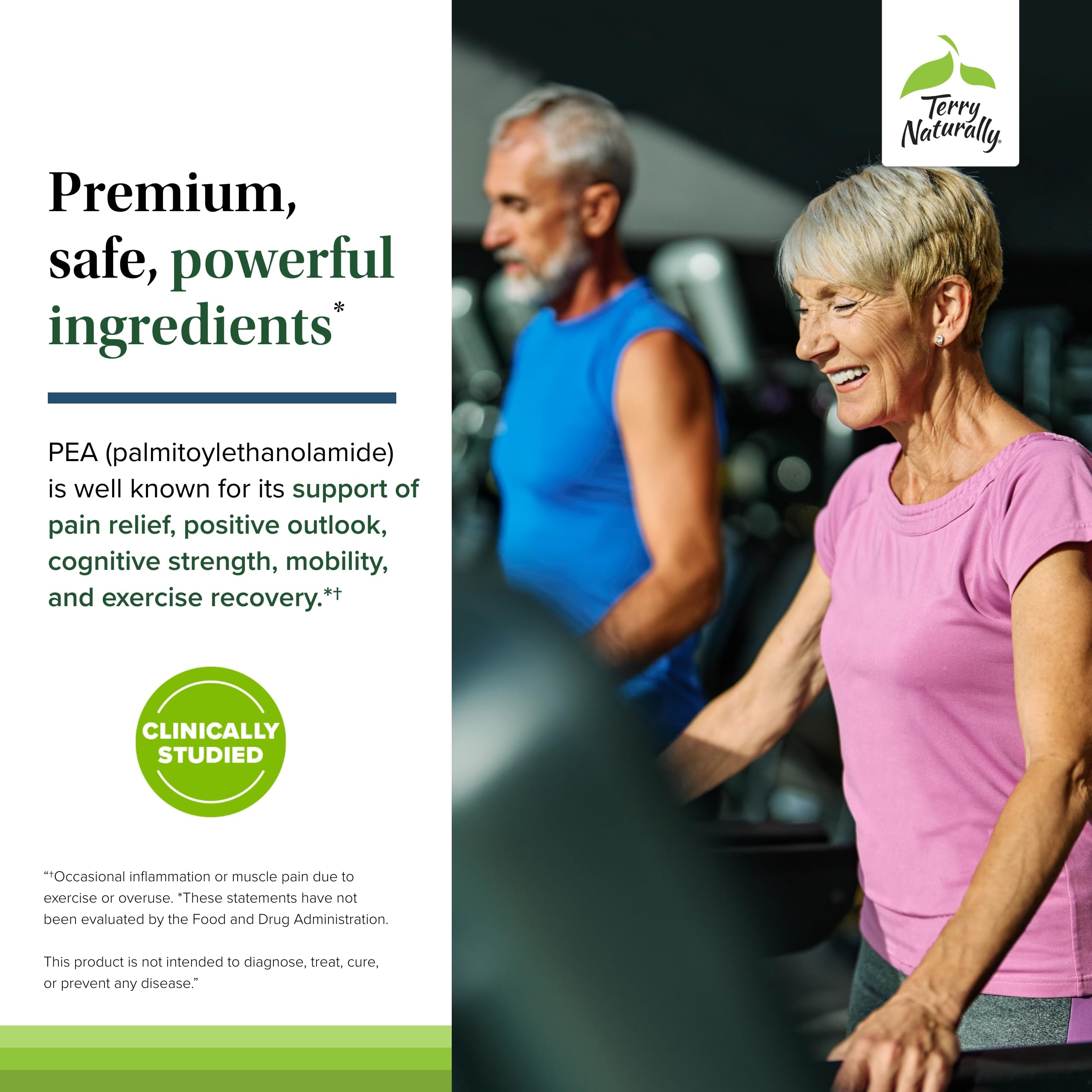 Terry Naturally Pea Healthy capsules with water for pre- and post-workout routines.