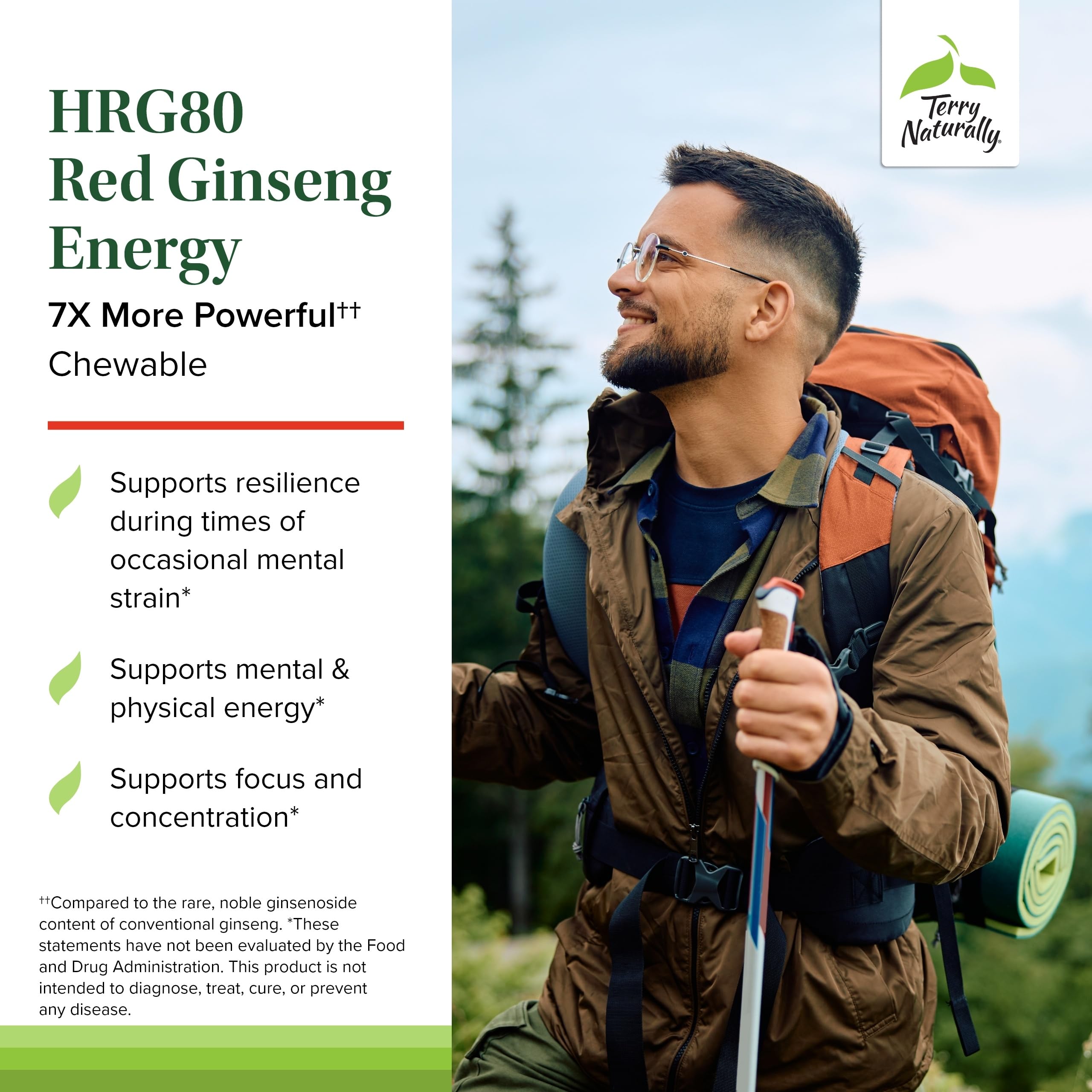Terry Naturally red ginseng root powder visual shows authentic herbal source.