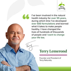 Terry Naturally Saffron Lift + Curcumin label shows third-party testing and allergen-friendly profile