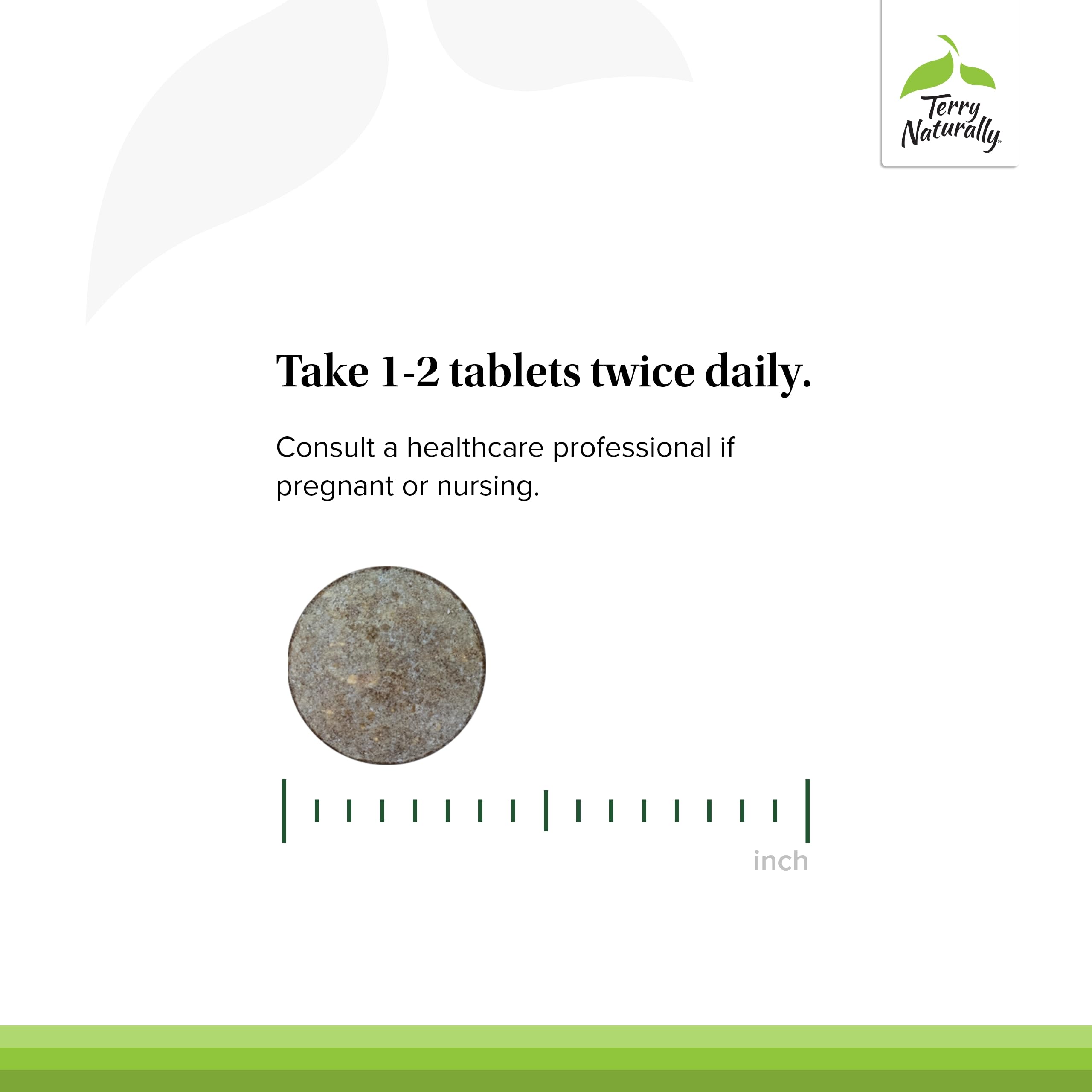 Terry Naturally Silica-20 package front shows 90 tablets for ongoing use