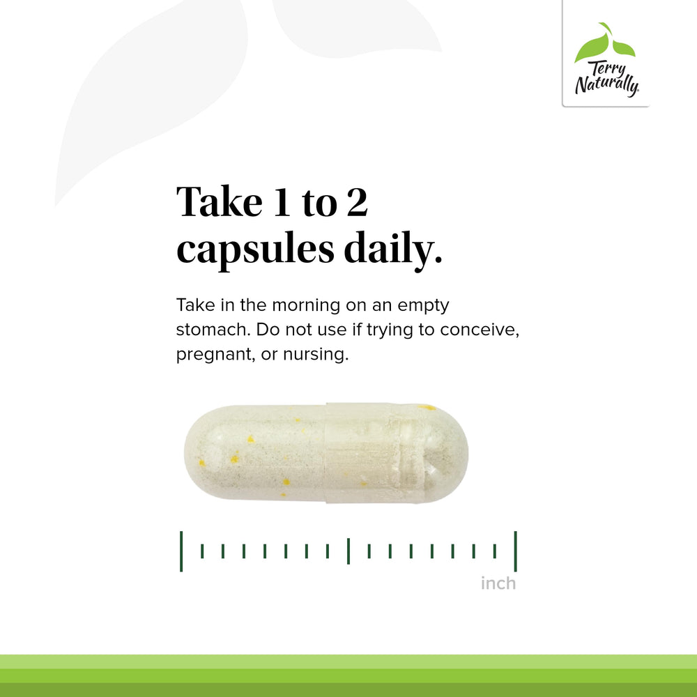 Terry Naturally Thyroid Care capsules close-up showing soft capsules