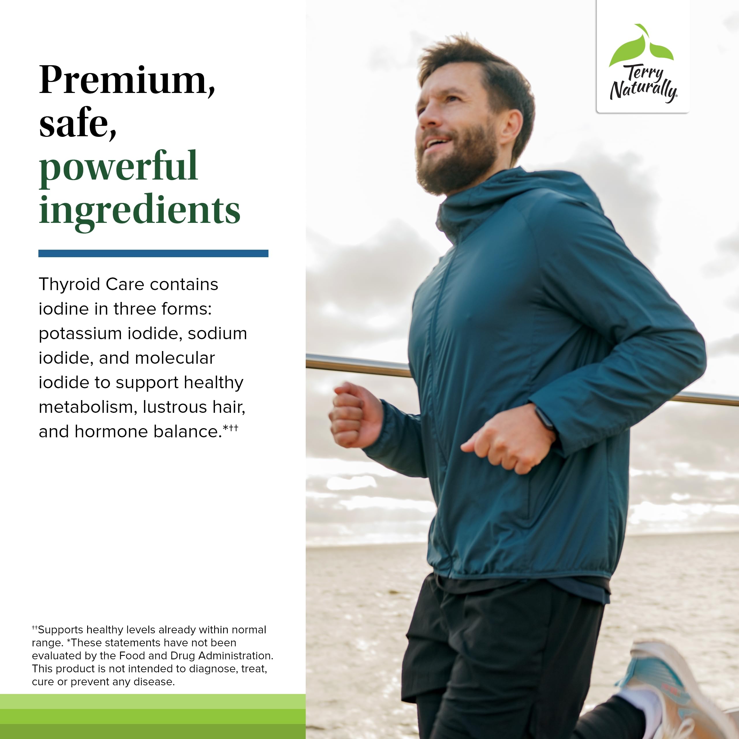 Terry Naturally Thyroid Care Plus bottle shown with morning routine
