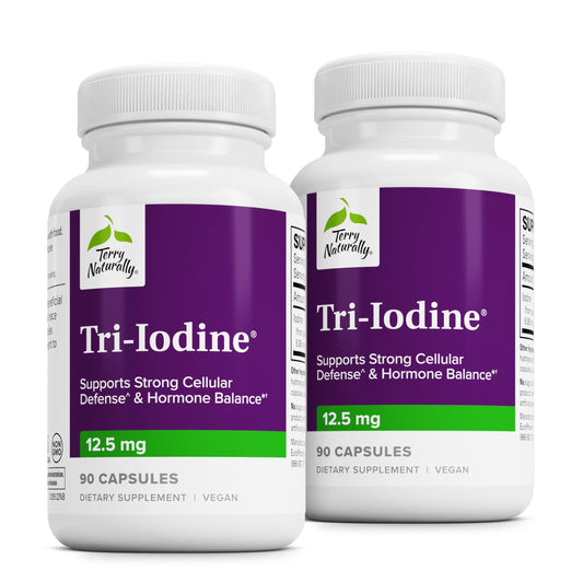 Terry Naturally Tri-Iodine bottle pour for easy daily dosing