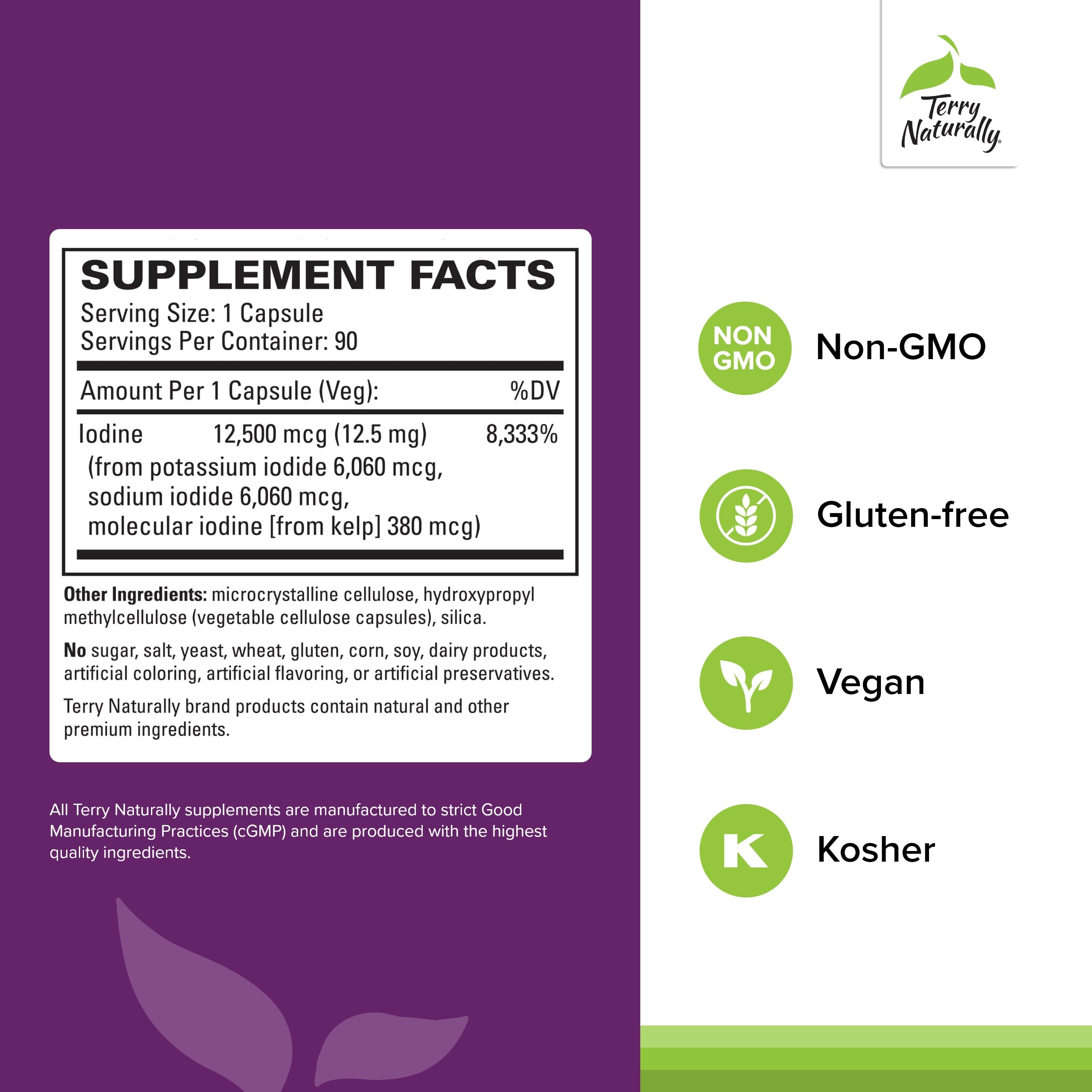 Terry Naturally Tri-Iodine capsules for immune and brain health.