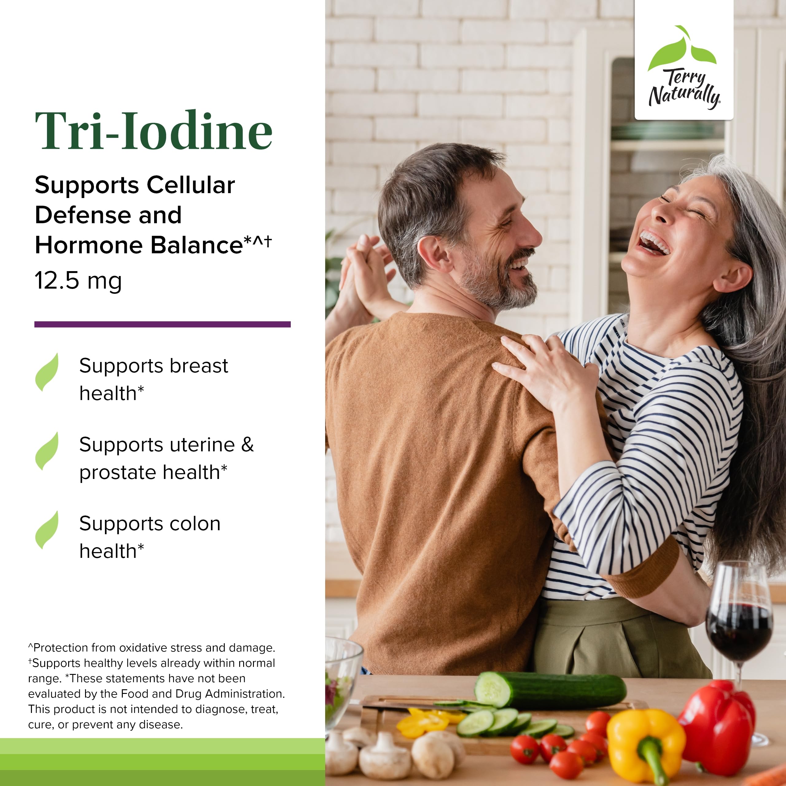 Terry Naturally Tri-Iodine label highlighting three iodine forms.