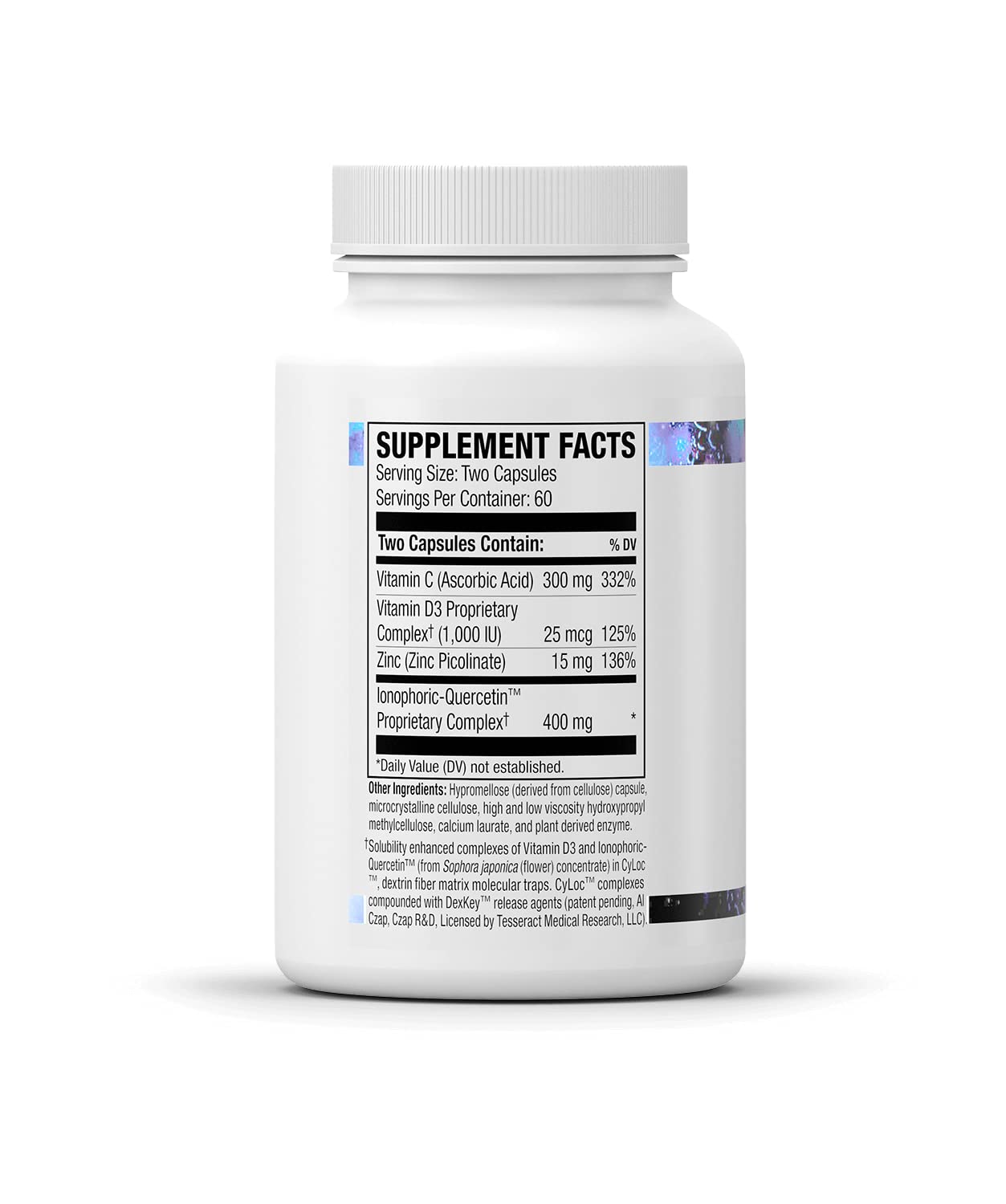 Tesseract Immuphore SR DexKey release agent on capsule label.