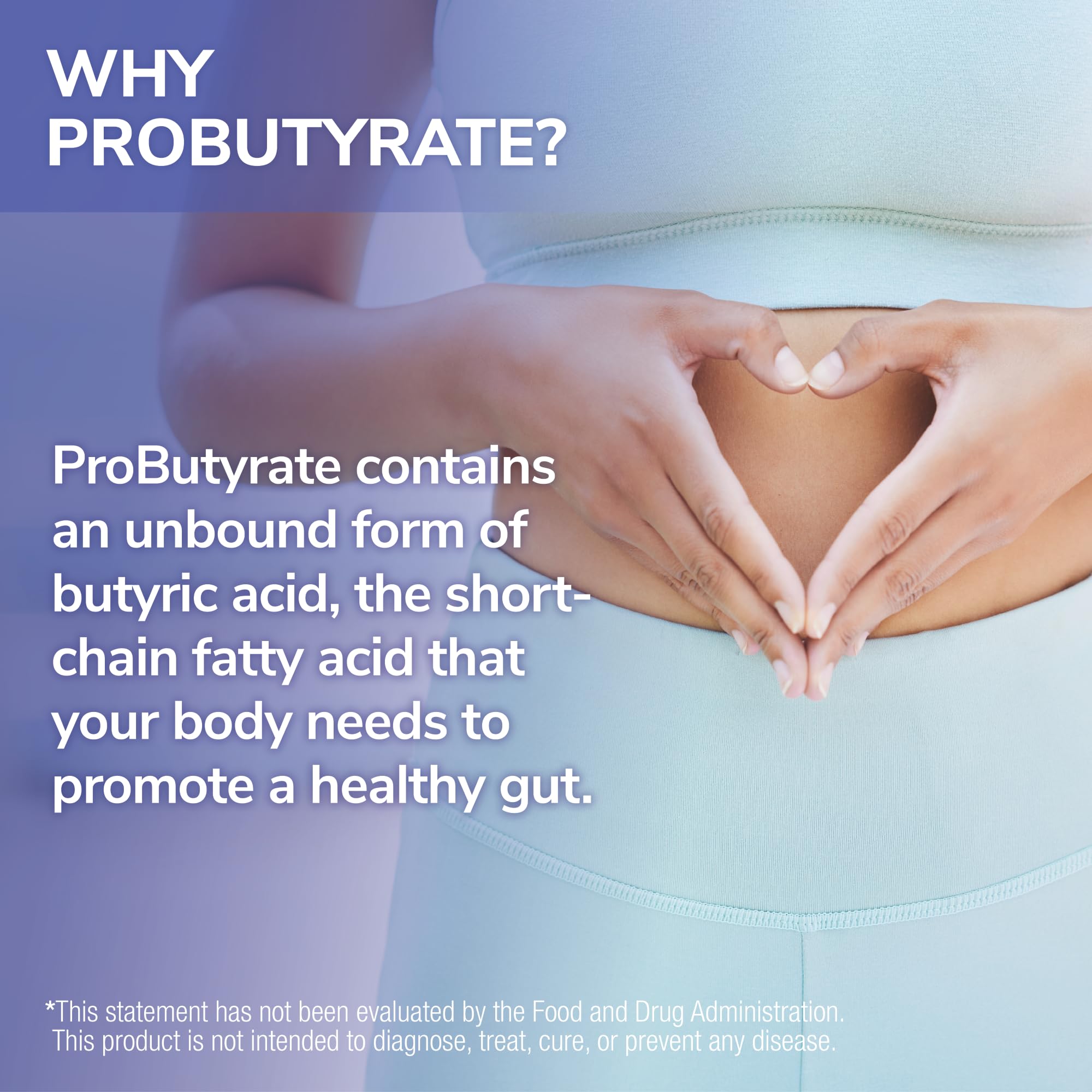 Tesseract ProButyrate label highlighting dosage and benefits on the bottle