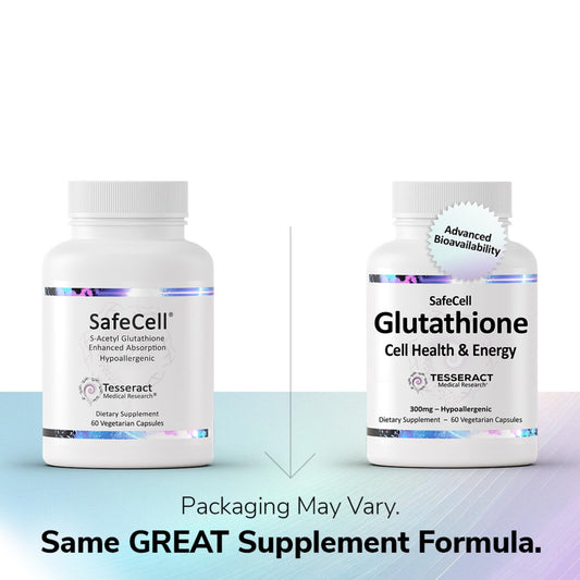 Close-up of SafeCell capsules highlighting easy daily vegan use
