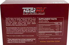 TESTRX capsules arranged in a tray, showing convenient daily energy support.