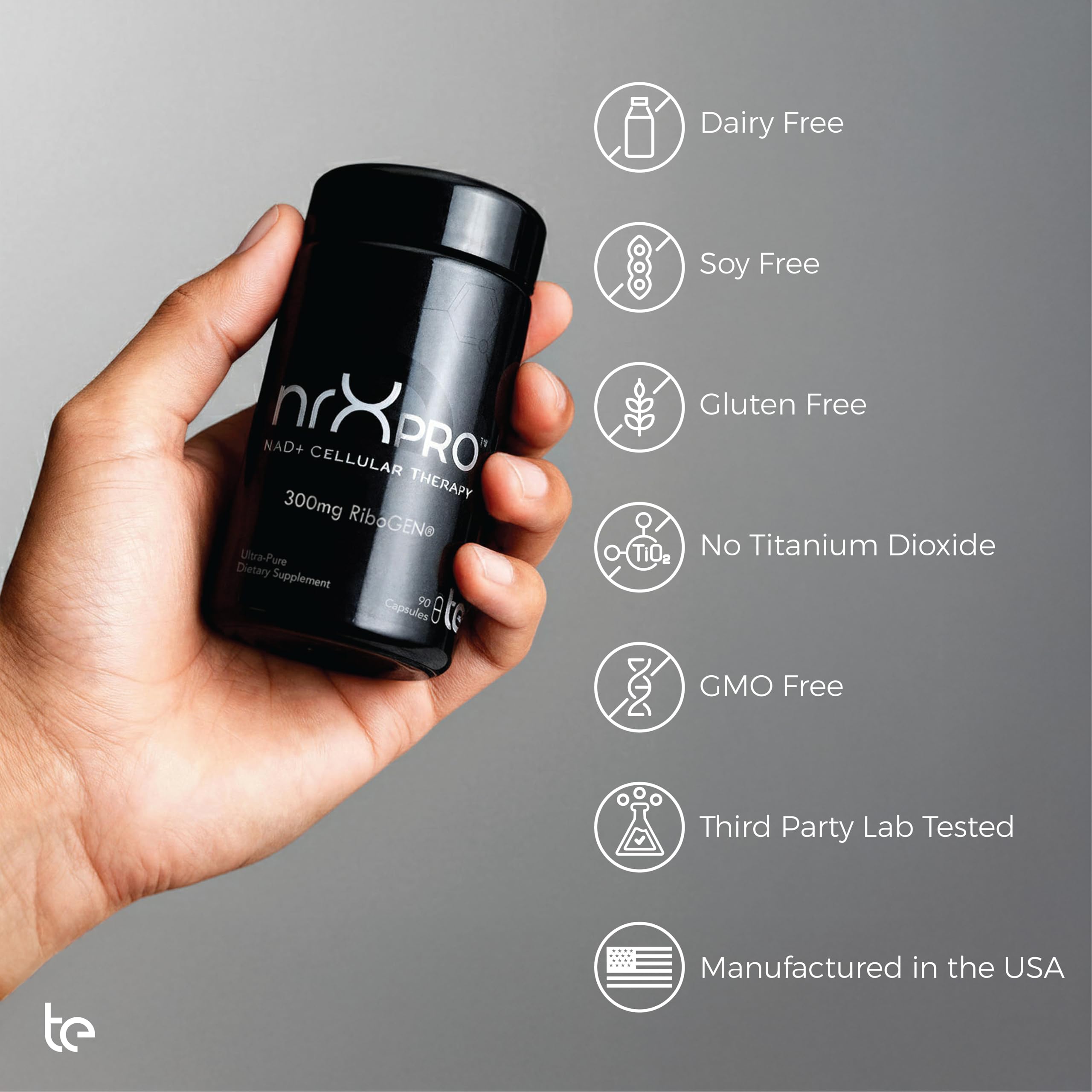 te USA nrXPRO dosage card demonstrates simple use and consistent intake.