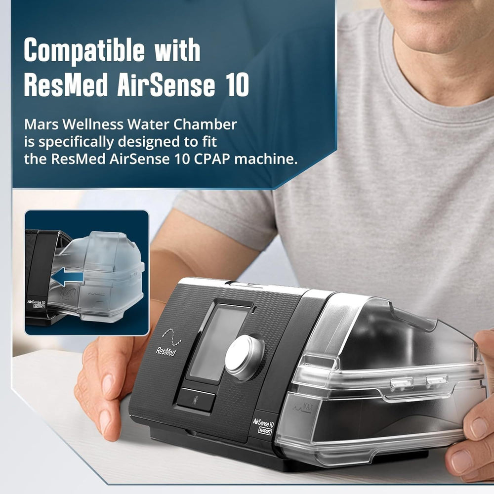 Tewuiopp AirSense 10 water chamber injection-molded plastic for durability.