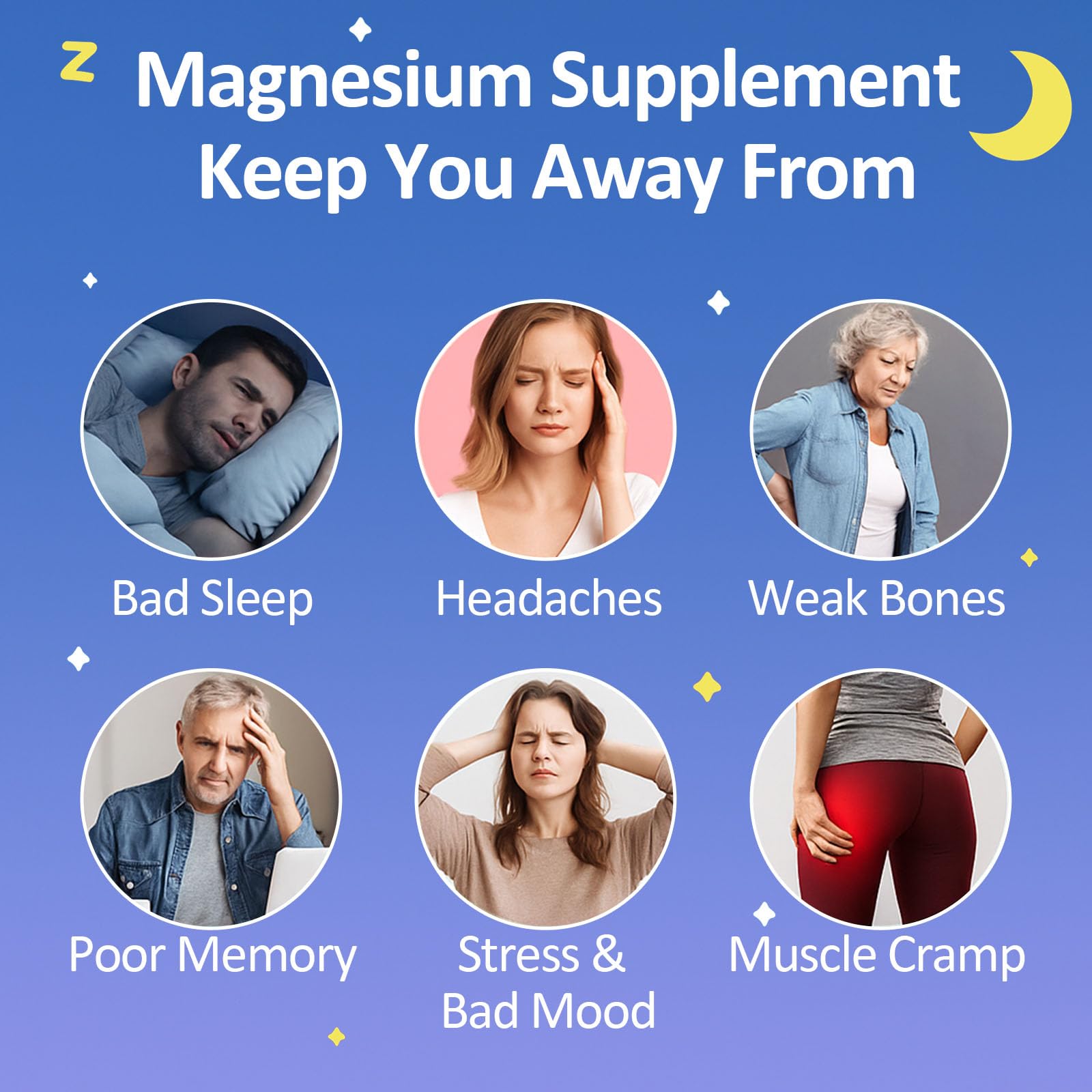 Tewuky Magnesium Glycinate Gummies blueberry bottle close-up for easy, sugar-free chewables