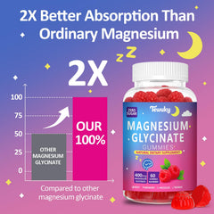Tewuky mg glycinate gummies raspberry closeup shows chewy texture for daily relaxation