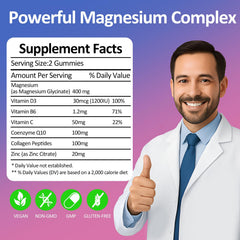 Tewuky magnesium glycinate gummies with vitamin d3 label emphasizes added immune and energy support