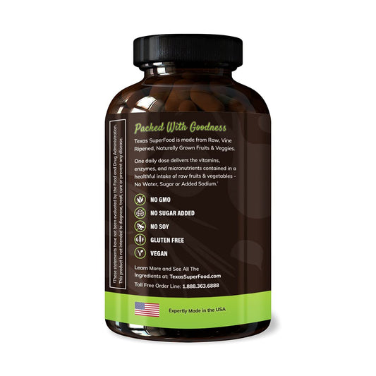 Texas SuperFood Reds and Greens scoop reveals vibrant blend for daily antioxidant support.