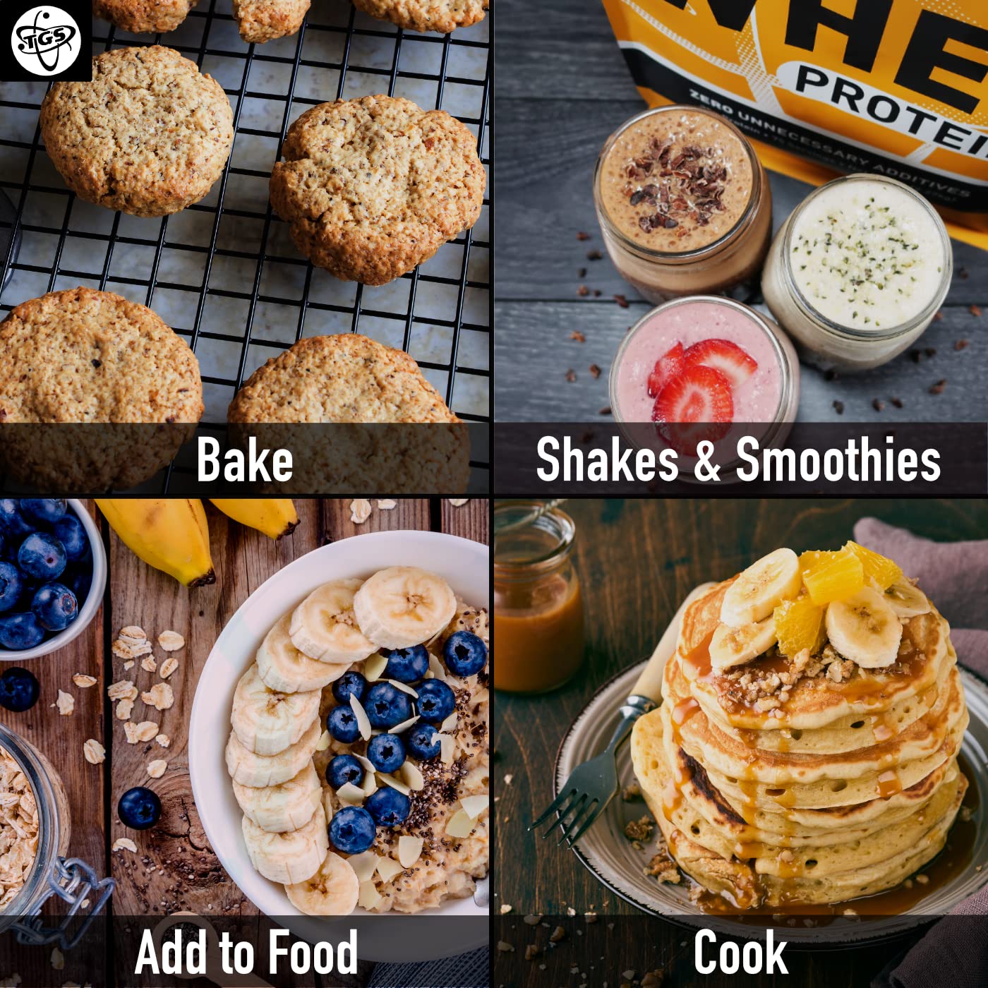 TGS Nutrition whey protein batter for baking high-protein cookies