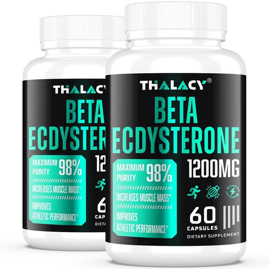 Thalacy 1200mg beta-ecdysterone bottle with lean muscle support.
