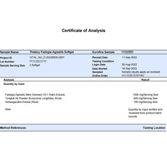 Thalacy fadogia-agrestis 10:1 extract label highlighting strength