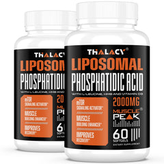 Thalacy 2000mg Liposomal PA bottle showcases high-potency formula for muscle support.