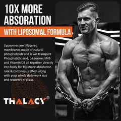 Thalacy liposomal PA supplement scene emphasizes convenient daily performance support