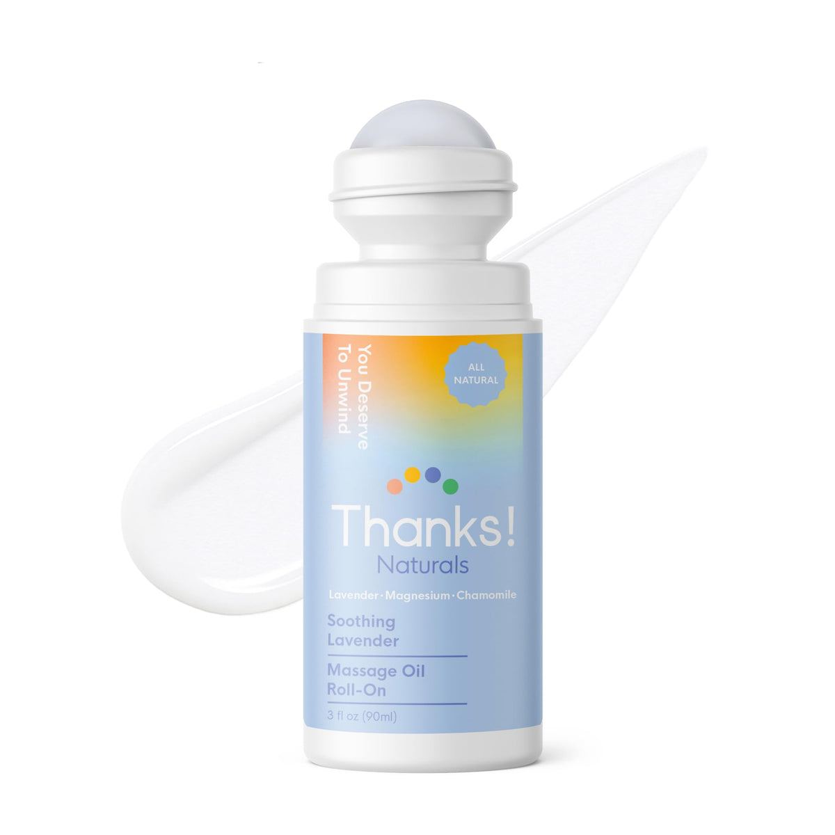 Thanks! Naturals massage oil roll-on lavender bottle for post-shower relaxation and skin hydration