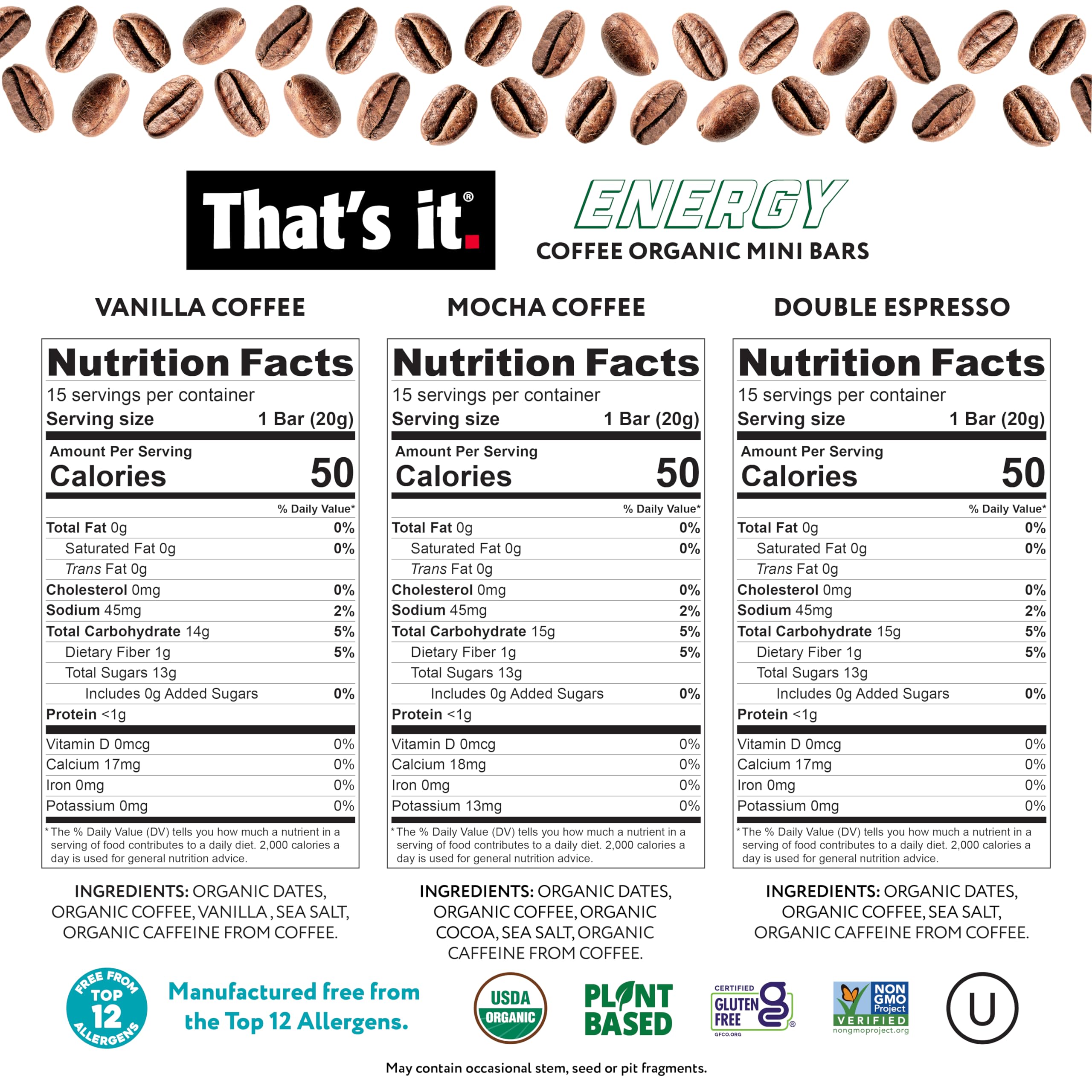 That's it Mocha coffee mini bar pack — rich flavor and energy boost