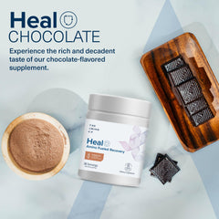 The Amino Co Heal bottle with serving suggestion.