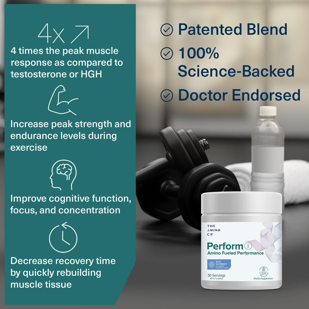 The Amino CO Perform blue raspberry cup shows 60 mg caffeine.