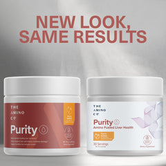 The Amino Co Purity liver detox pour demonstrates quick, convenient mixing.