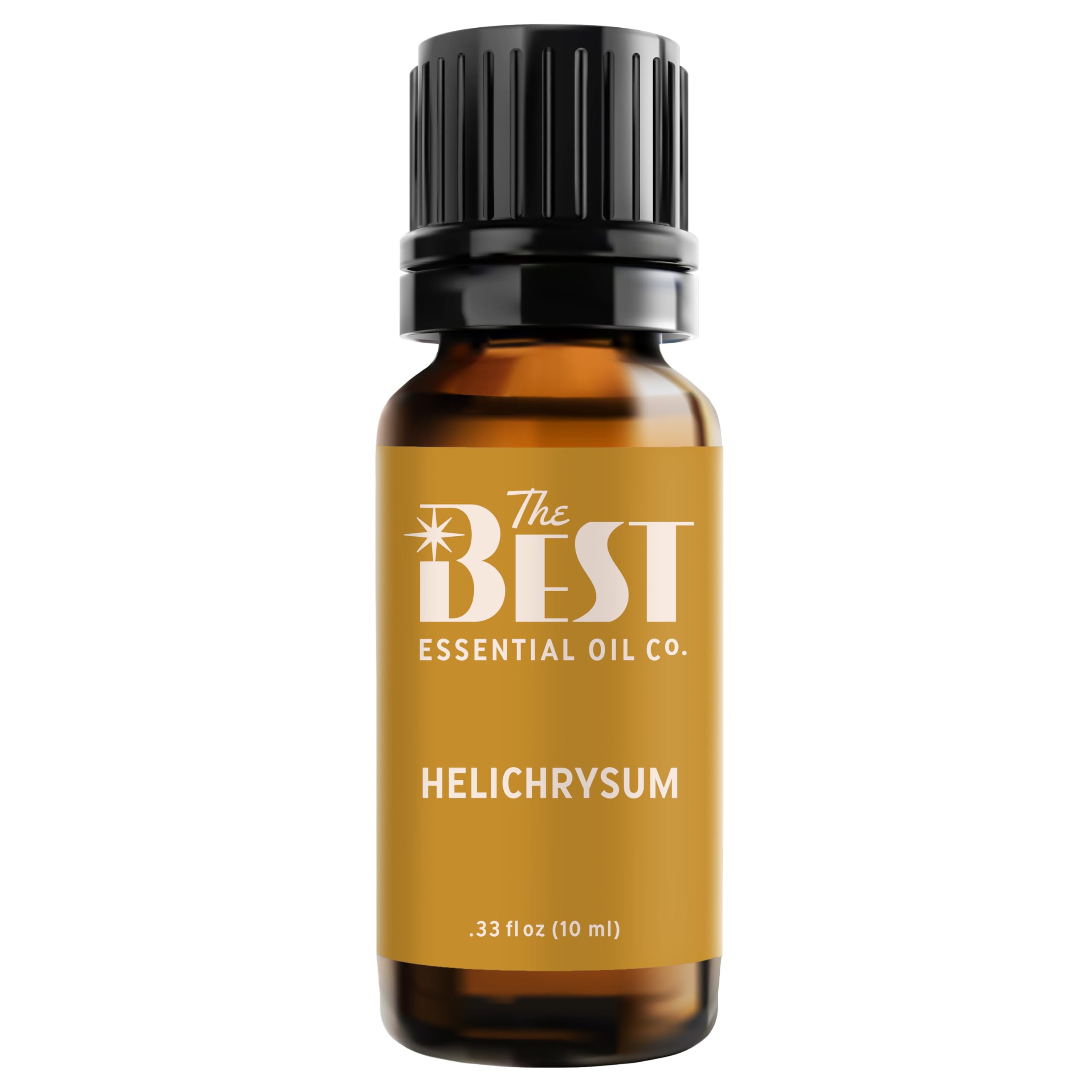 The Best Essential Oil Co Helichrysum bottle ready for aromatherapy.