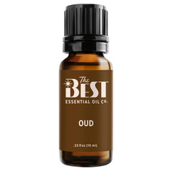 The Best Essential Oil Co Oud bottle closeup showing premium dilution for aromatherapy.