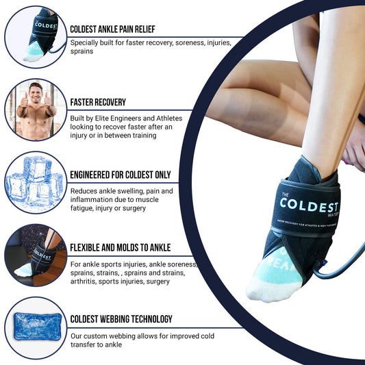 The Coldest ankle ice pack gel-packs delivering consistent cold therapy.