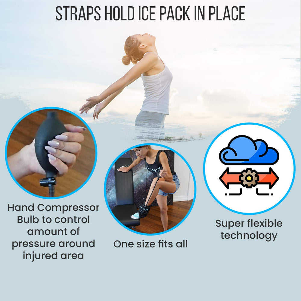 The Coldest ankle ice pack recovery setup ready for use after workouts.