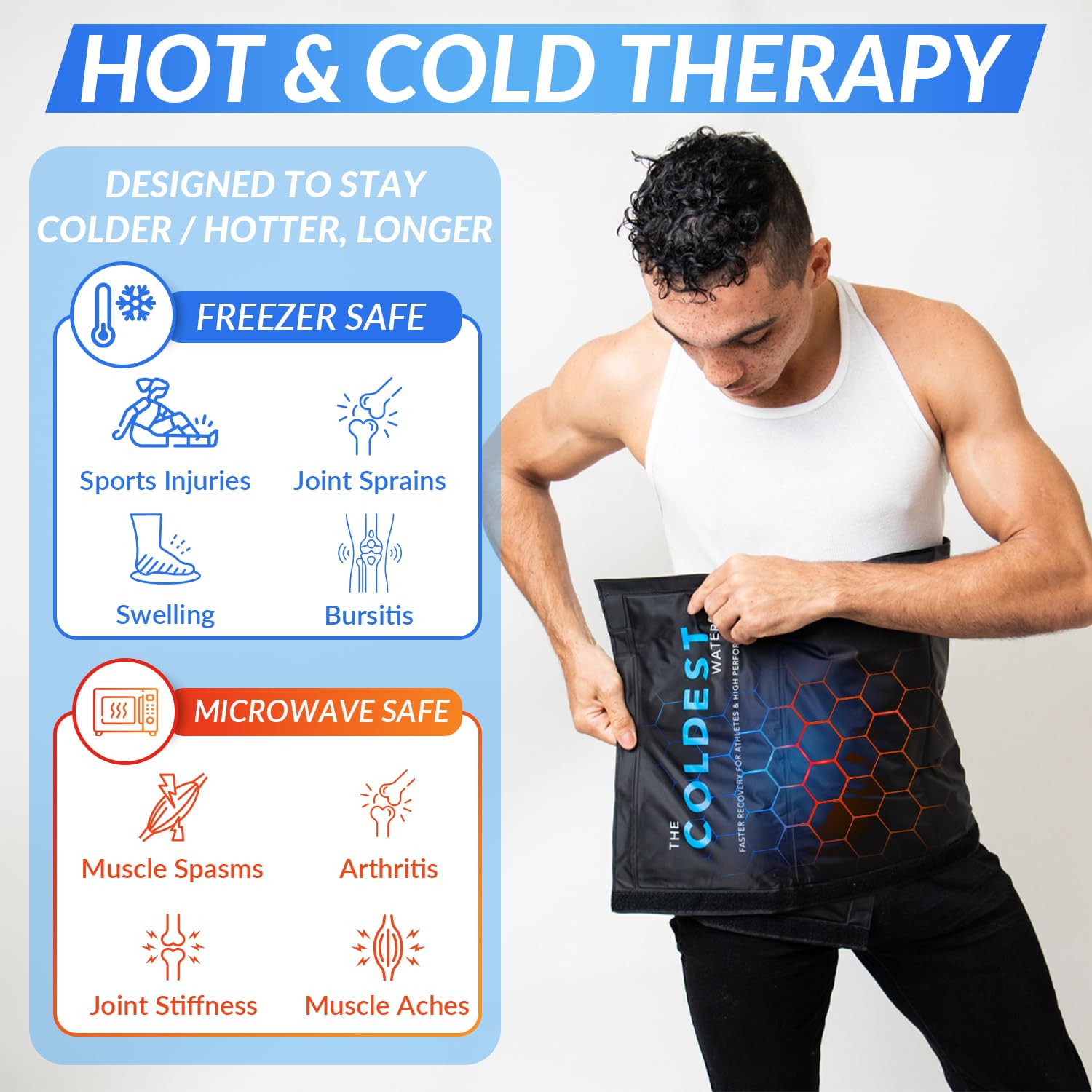 The Coldest soft-cover closeup highlights a comfortable, reusable design.