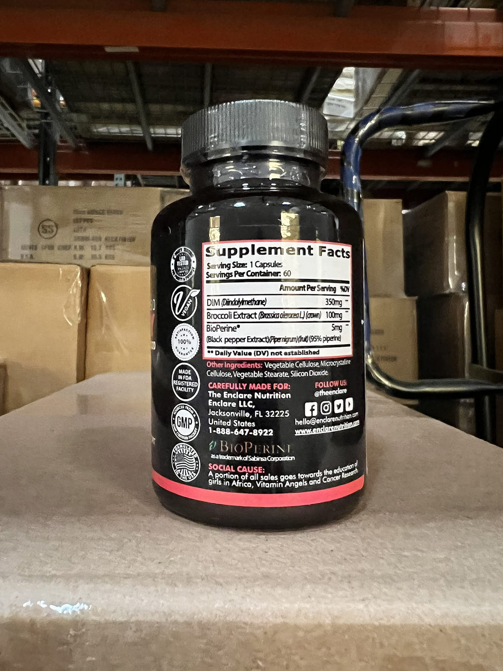THE ENCLARE NUTRITION DIM packaging on a clean surface.