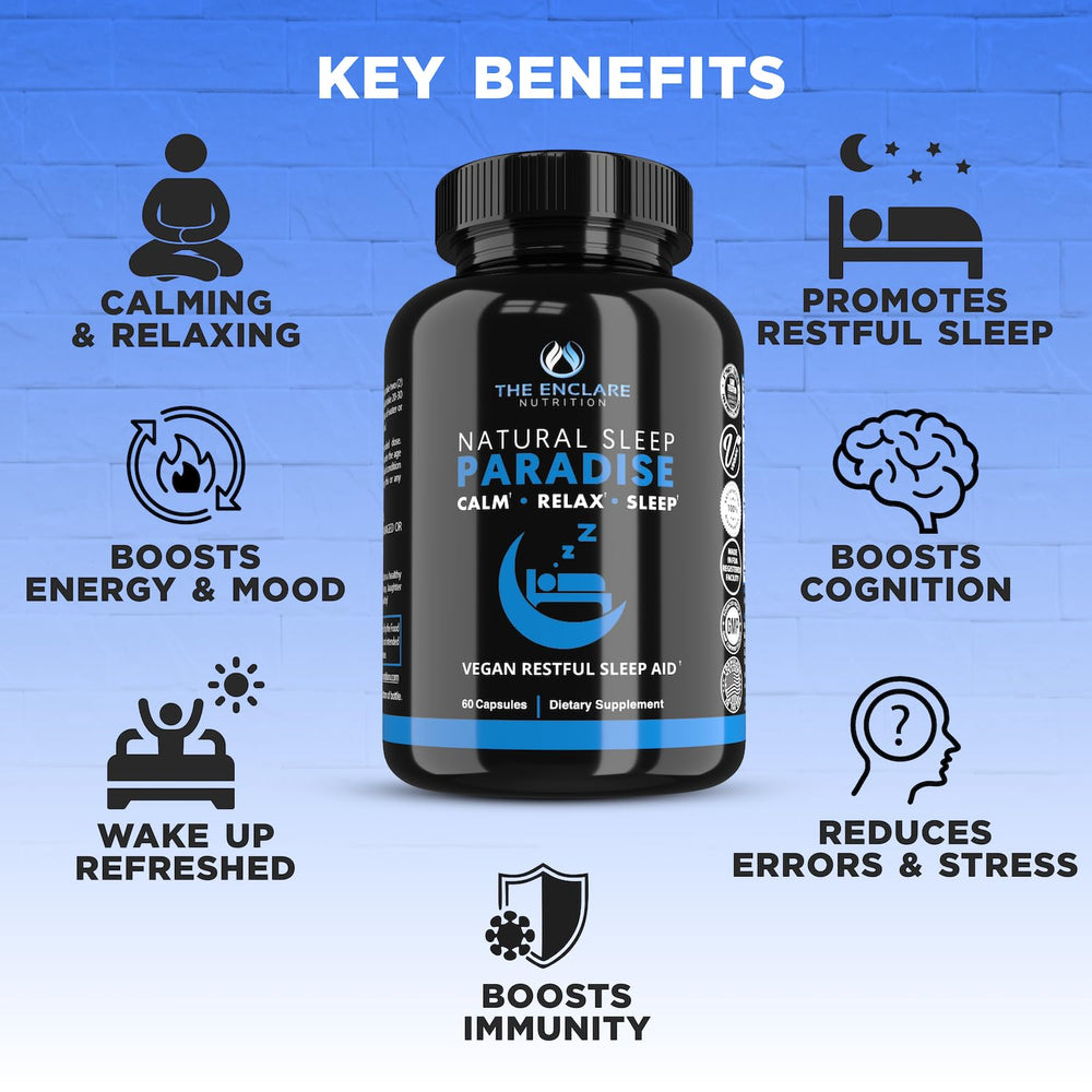 GMP certification mark displayed with THE ENCLARE NUTRITION Melatonin bottle