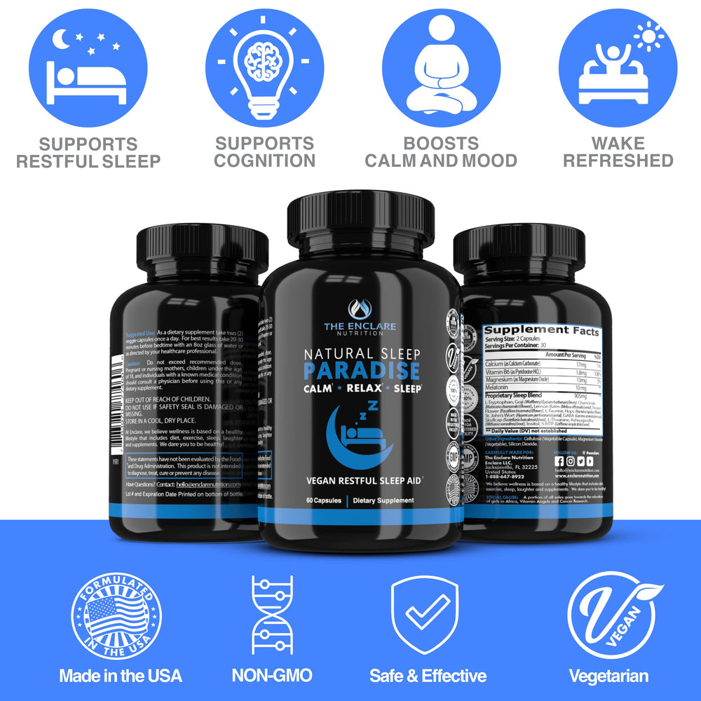 Night therapy scene with THE ENCLARE NUTRITION Melatonin for calmer evenings
