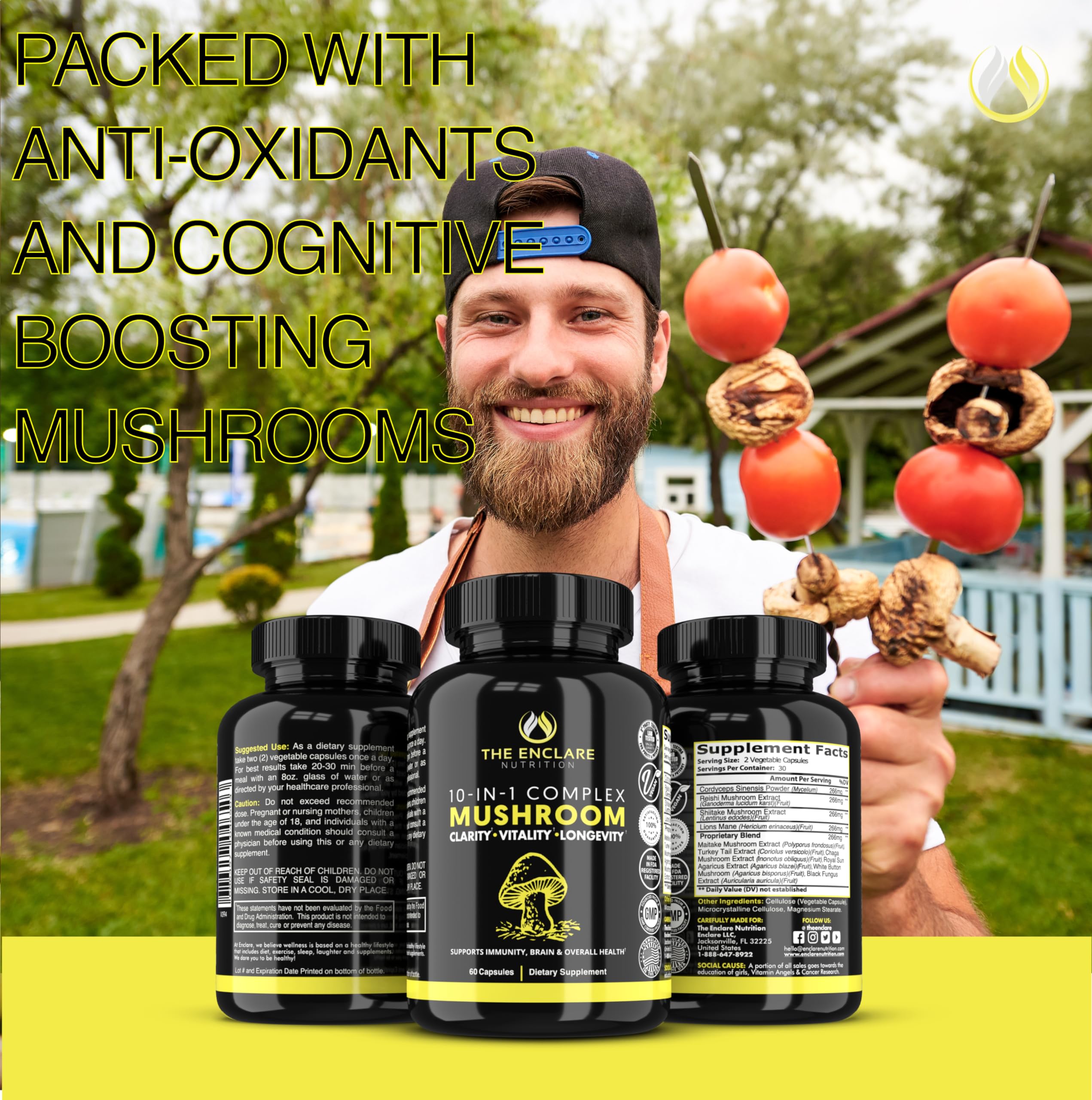 The Enclave Nutrition 10in1 easy-open cap enables quick daily dosing.