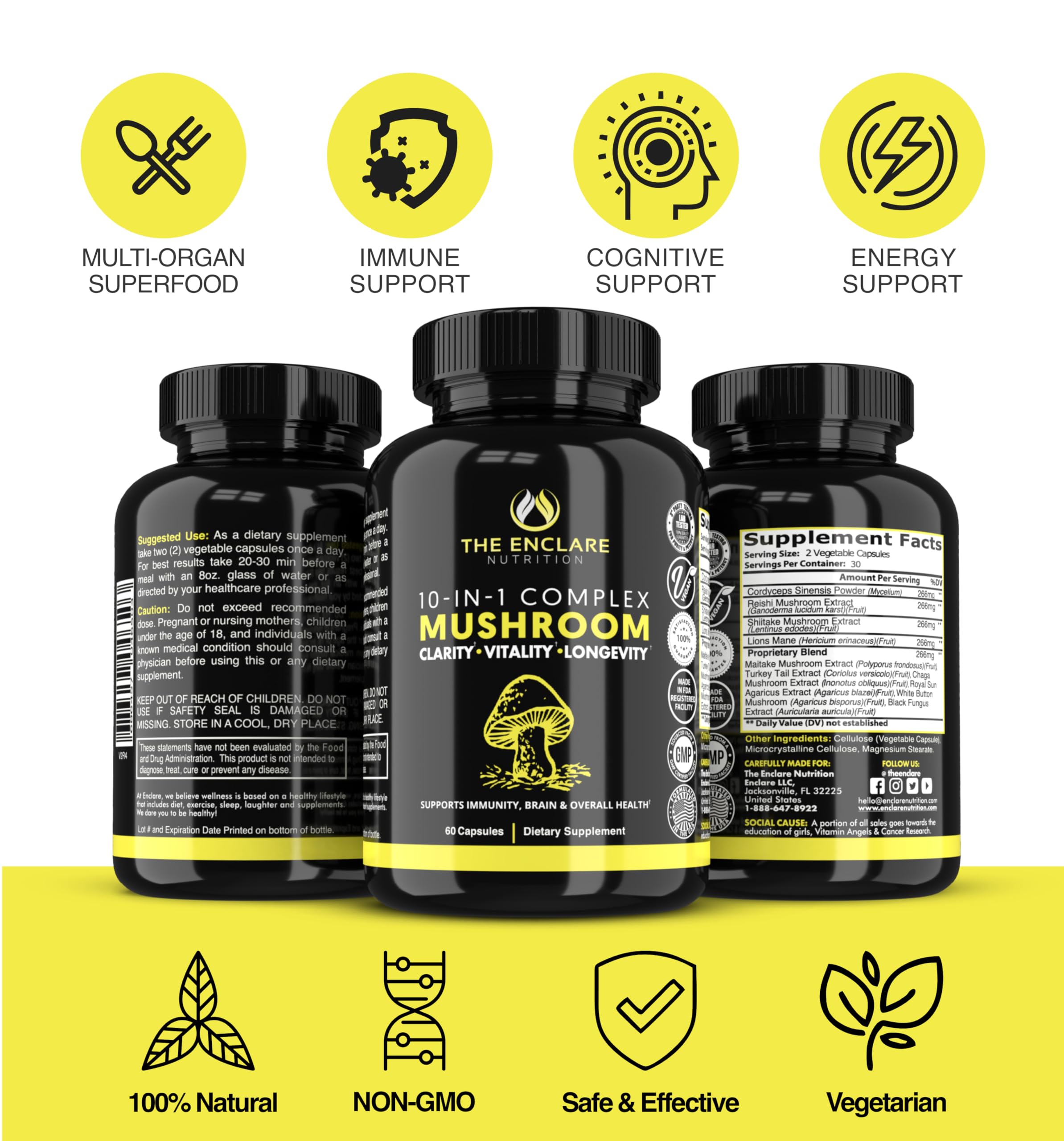 The Enclare Nutrition 10in1 gluten-free badge supports allergy-conscious consumers.