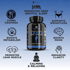 Lifestyle scene with healthy meal and gym, featuring Thermogenic Shred.