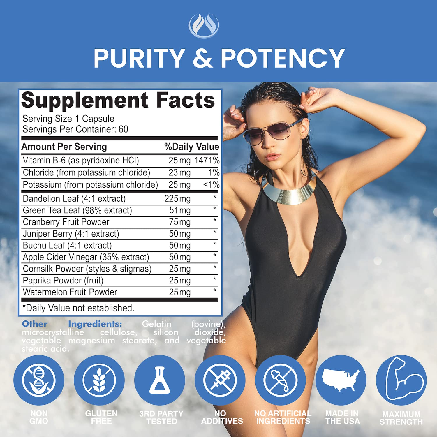 Capsules being poured from the bottle suggesting convenient daily dose.