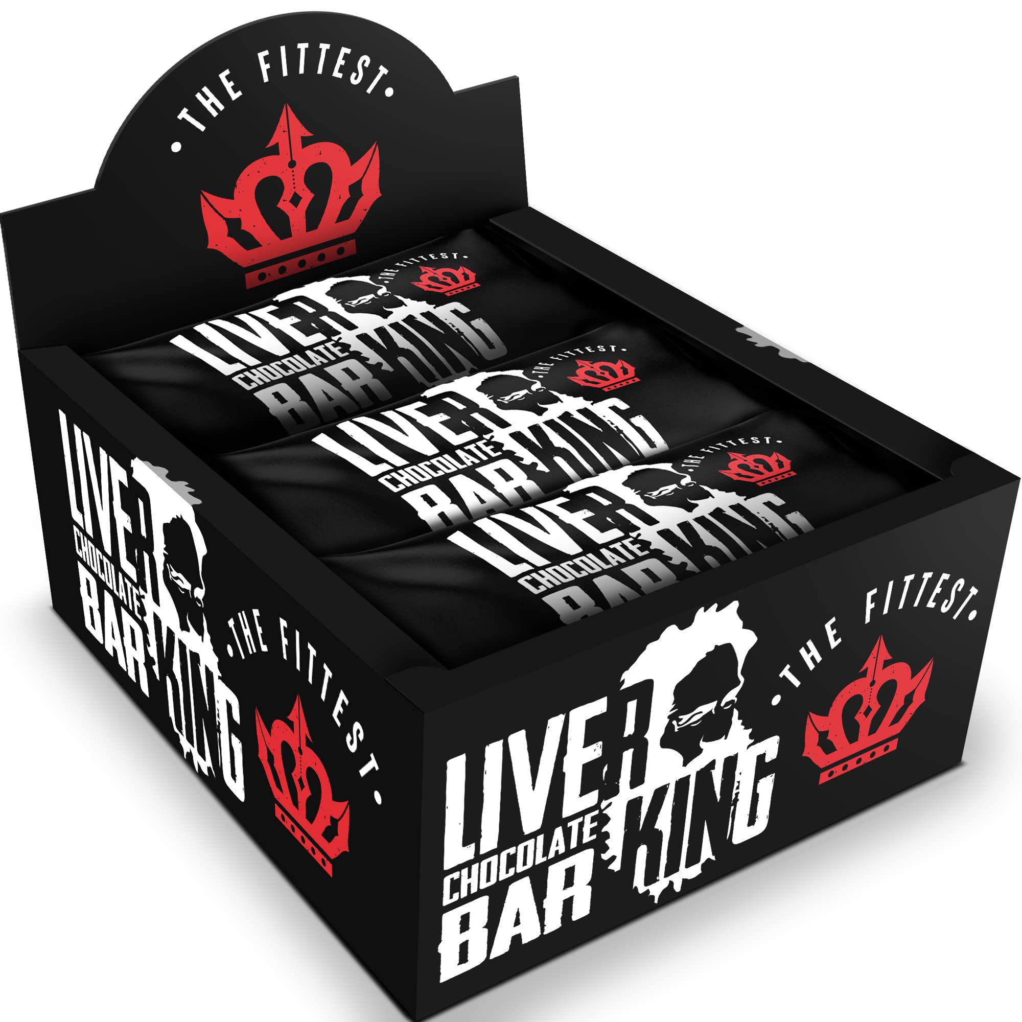 The Fittest Ever THE FITTEST chocolate chip Liver King Bar, wrapped for portable high-protein fuel.