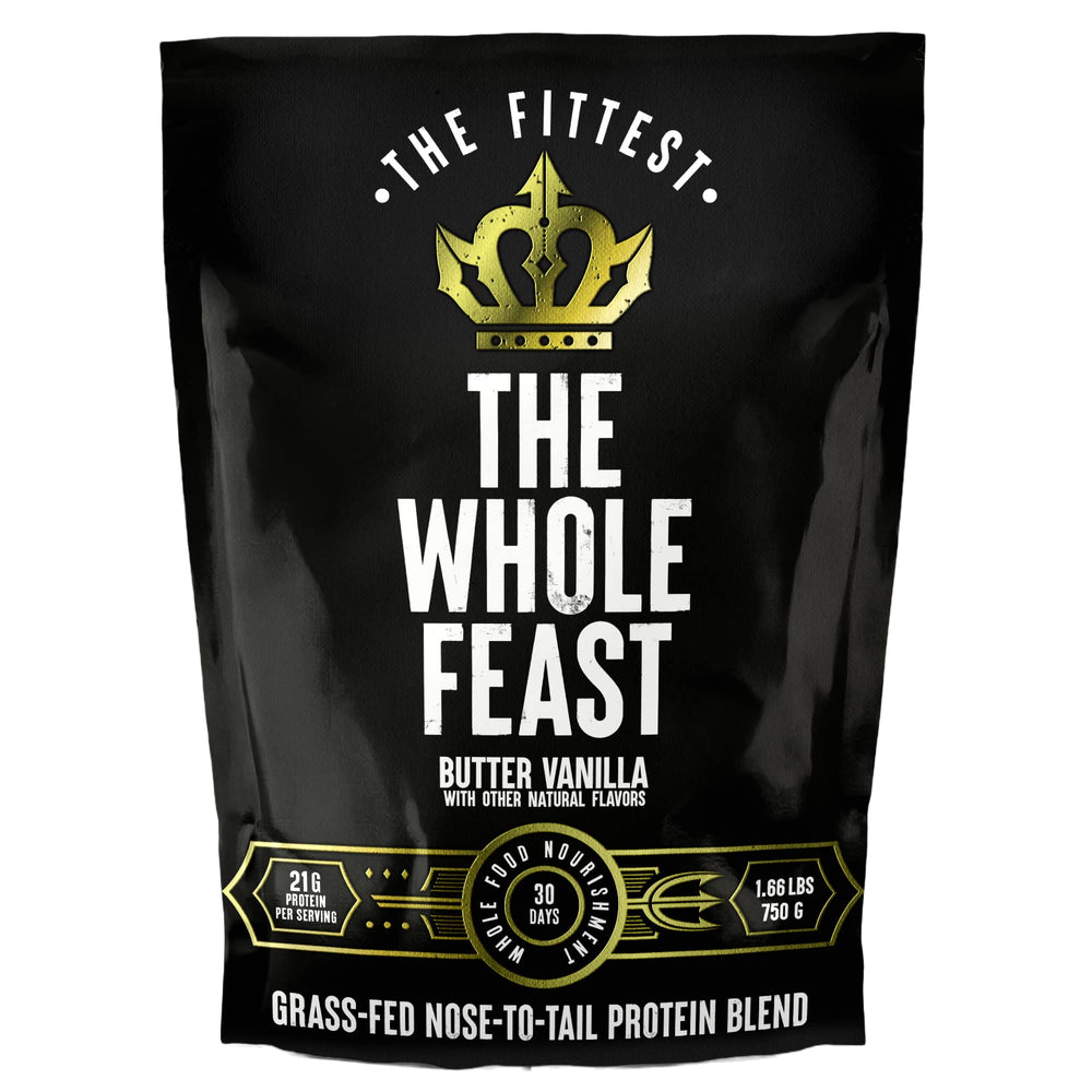 The Fittest Ever Whole Feast beef protein with liver boosts nutrient density for athletes.