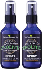 Black Earth Zeolite pump bottle by THE FOOD MOVEMENT CO for easy daily use.