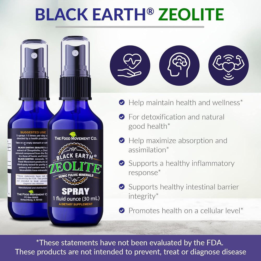 Black Earth Zeolite trace minerals illustration showcases mineral nutrition.